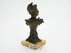 Buste de jeune femme, bronze, art nouveau