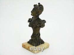 Buste de jeune femme, bronze, art nouveau