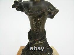 Buste de jeune femme, bronze, art nouveau