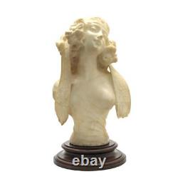 Buste de jeune femme orientale Art nouveau en albâtre vers 1900