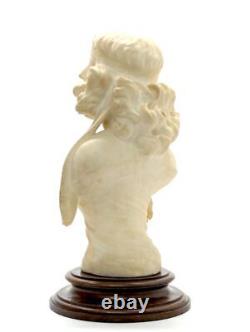 Buste de jeune femme orientale Art nouveau en albâtre vers 1900