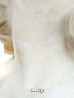 Buste de jeune femme orientale Art nouveau en albâtre vers 1900