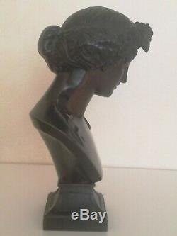 Buste femme en bronze art nouveau attribué à JEF LAMBEAUX (1852-1908)