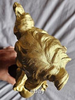 Buste régule Re-patiné en doré Femme art nouveau SALAMBO signé Franz IFFLAND