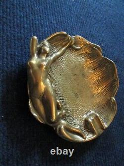 CENDRIER ART NOUVEAU Bronze femme nue erotique sexy ashtray Aschenbecher c1900