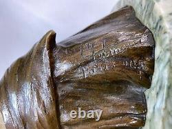CHARLES IELMONI (19-20è) SPLENDIDE BUSTE SCULPTURE ART NOUVEAU 1900 FEMME BRONZE