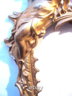 Cadre bronze Art Nouveau style Louis XV sculpté Femme enfant rinceaux acanthes