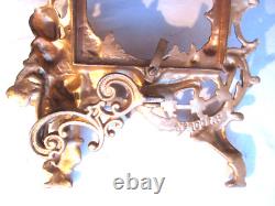Cadre bronze Art Nouveau style Louis XV sculpté Femme enfant rinceaux acanthes