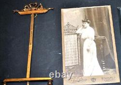 Cadre porte-photo NOEUD laiton + verre biseauté Photographie femme Art Nouveau