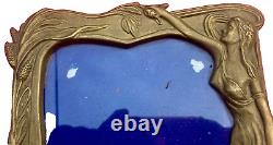Cadre porte photo art nouveau / laiton / bronze femme fleur N°10 XL