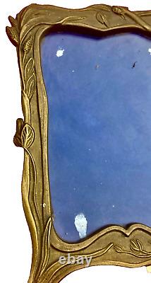 Cadre porte photo art nouveau / laiton / bronze femme fleur N°10 XL