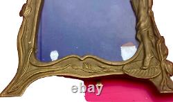 Cadre porte photo art nouveau / laiton / bronze femme fleur N°10 XL