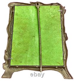 Cadre porte photo art nouveau / laiton / bronze femme fleur N°10 XL