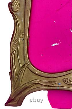 Cadre porte photo art nouveau laiton bronze femme fleur N°11 taille XL