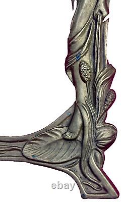Cadre porte photo art nouveau laiton bronze femme fleur N°11 taille XL
