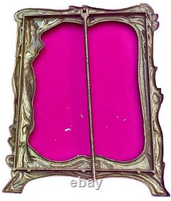 Cadre porte photo art nouveau laiton bronze femme fleur N°11 taille XL
