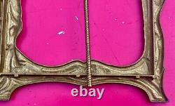 Cadre porte photo art nouveau laiton bronze femme fleur N°11 taille XL