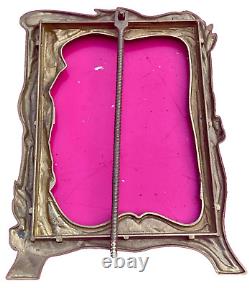 Cadre porte photo art nouveau laiton bronze femme fleur N°11 taille XL