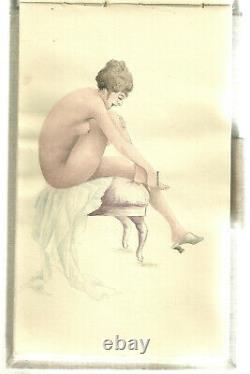 Carnet de 27 dessins plumes aquarelles années 1915 art nouveau femmes erotisme