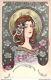 Carte Postale Ancienne Cpa 1900 Art Nouveau Femme Gaufrée Illustrateur Mucha