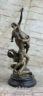 Chair Sabine Femme Bronze Sculpture Marbre Base Figurine Style Art Nouveau