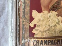 Chromo Publicité Ancien 1900 Champagne Leon Chandon Femme Art Nouveau Dlg Mucha