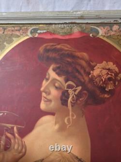 Chromo Publicité Ancien 1900 Champagne Leon Chandon Femme Art Nouveau Dlg Mucha