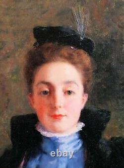 Claire HILDEBRAND tableau portrait femme Art Nouveau Alsace Colmar