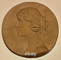 Constant SEVE Rare Médaille épreuve Art Nouveau à Buste de Femme Ø10cm