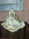 Coupe Vide Poche Royal Dux Porcelaine Bohème Jeune Femme Colombes Art Nouveau