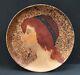 Coupelle Ancienne Bois Tableau Art Nouveau Portrait Femme Rousse Bandeau 1900