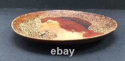 Coupelle Ancienne Bois Tableau Art Nouveau Portrait Femme Rousse Bandeau 1900