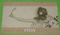 Cpa Carte Postale 1900 Art Nouveau Raphaël Kirchner Femme Au Miroir
