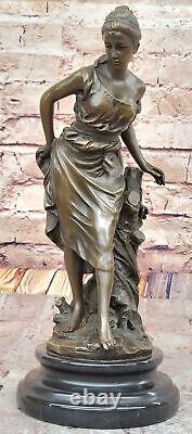 Décoratif Bronze Femme Statue Moreau Style Art Nouveau Fille Maison Accent Deal