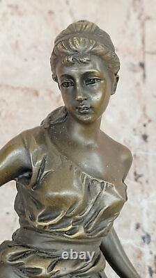 Décoratif Bronze Femme Statue Moreau Style Art Nouveau Fille Maison Accent Deal