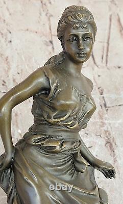 Décoratif Bronze Femme Statue Moreau Style Art Nouveau Fille Maison Accent Deal