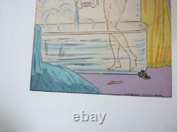 Dessin Aquarelle Femme Maggy Monier Art Nouveau (21076)