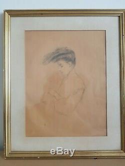 Dessin Jeune Femme Art Nouveau Belle Epoque 300 X 230 Cadre Helleu