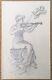 Dessin Original Portrait Femme Musicienne Violon Angelot G. Lesage Art Nouveau
