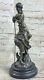 Dreaming Par Auguste Moreau Art Déco Nouveau Classic Élégant Femme Bronze Statue
