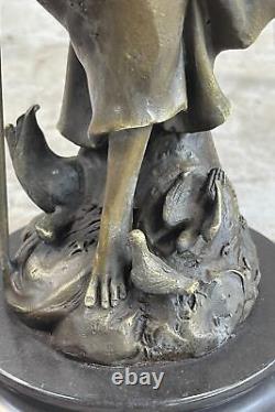 Dreaming Par Auguste Moreau Art Déco Nouveau Classic Élégant Femme Bronze Statue