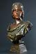 E. Villanis Grand Bronze Ancien Sculpture Portrait Femme Sybille Art Nouveau 70cm