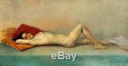 Ecole russe, femme nue, femme, tableau, peinture, érotique, érotisme