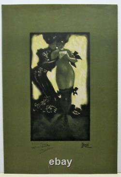 Edouard-alexandre Bernard, Lithographie Art Nouveau, Femme Nue, Signee