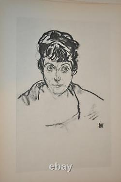 Egon Schiel, lithographie originale, Portrait de femme 1913