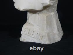 Elégie par Alfred Jean Foretay, sculpture marbre blanc jeune femme, Art Nouveau