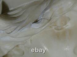 Elégie par Alfred Jean Foretay, sculpture marbre blanc jeune femme, Art Nouveau