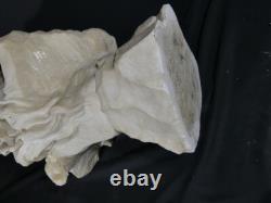 Elégie par Alfred Jean Foretay, sculpture marbre blanc jeune femme, Art Nouveau