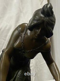 Élise Ward Hering Porte Lettre Époque Art Nouveau Femme Drapée Sculpture An1900