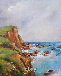 Emile Elzingre tableau Bretagne mer Pont-Aven femme Art Nouveau impressionnisme